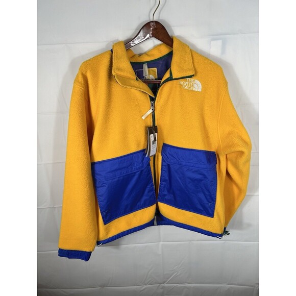 NWT Mens The North Face COLOR BLOCK Full Zip‎ Soft Fleece Jacket RARE - Gold - Picture 5 of 6